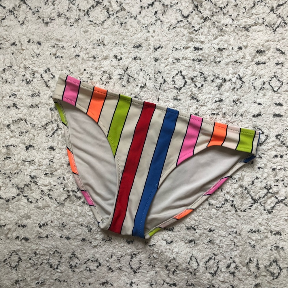 🖤 aerie neon striped swim bottoms